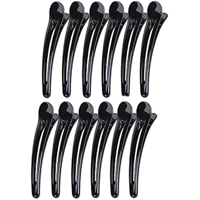 12-Pack Duckbill Hair Clips, Non-Slip, Professional Salon & Home Hair Cutting Clips for Hairdresser, Women, Men, 3.7” - Image 1